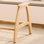 Stylish Beige Sofa with Natural Wood Accents - Comfortable Down and Faux Leather Finish fjjj-1661