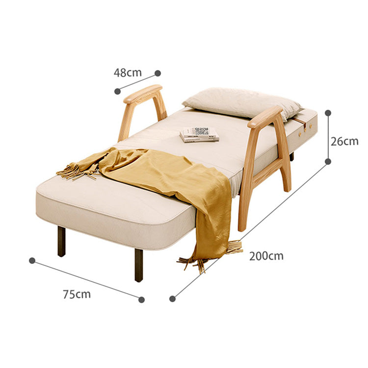 Stylish Beige Sofa with Natural Wood Accents - Comfortable Down and Faux Leather Finish fjjj-1661