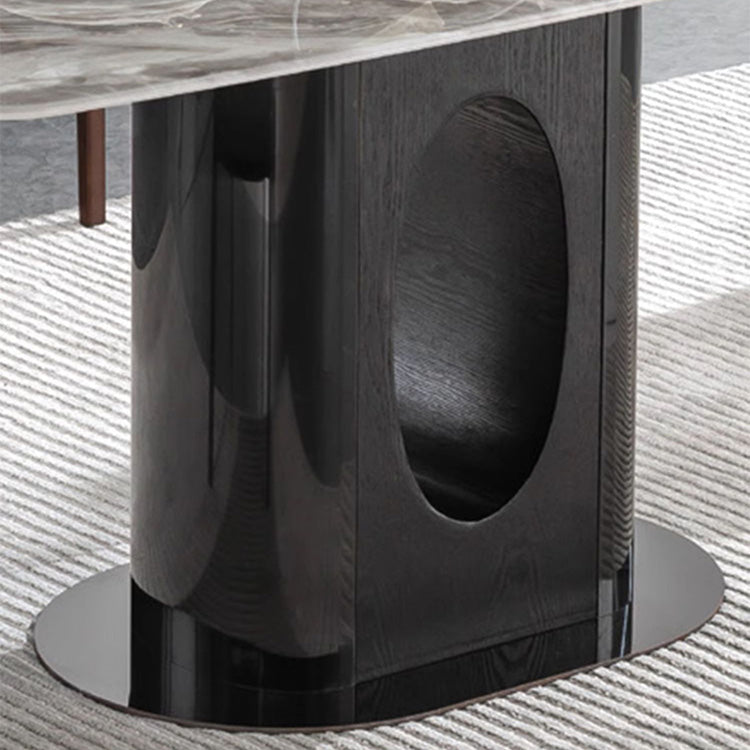 Sleek Modern Grey & Black Ceramic Table – Perfect for Elegant Interiors fjnl-1586
