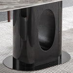 Sleek Modern Grey & Black Ceramic Table – Perfect for Elegant Interiors fjnl-1586