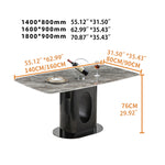 Sleek Modern Grey & Black Ceramic Table – Perfect for Elegant Interiors fjnl-1586