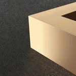 Elegant Solid Wood Tea Table with Green and White Glass Top fjnl-1587