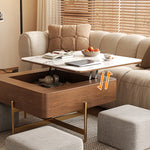 Elegant White and Brown Ceramic Tea Table with Cotton and Linen Finish fjnl-1591