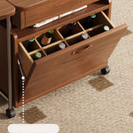 Elegant Solid Wood Tea Table with Glass Top – Brown Finish fjnl-1598