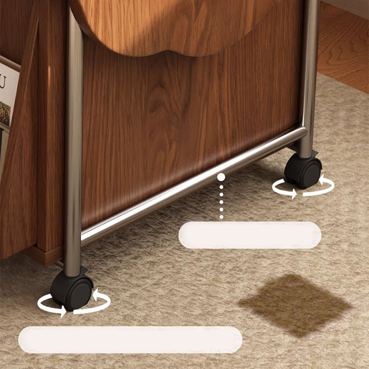 Elegant Solid Wood Tea Table with Glass Top – Brown Finish fjnl-1598