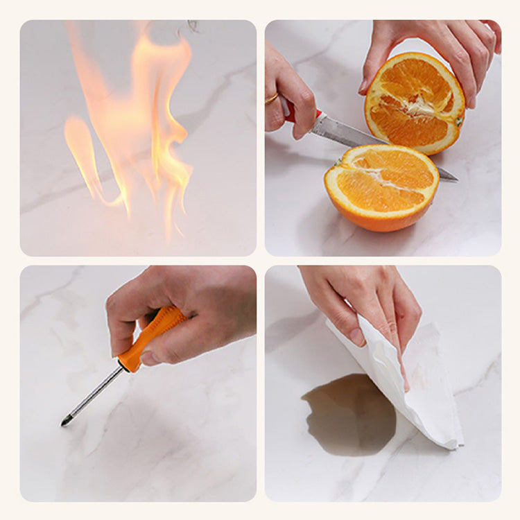 Elegant White and Brown Tea Table with Natural Wood and Ceramic Top fjnl-1599