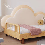 Solid Beech Wood Bed with Leathaire Upholstery – Elegant and Durable Natural Design fjnl-1603