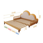 Solid Beech Wood Bed with Leathaire Upholstery – Elegant and Durable Natural Design fjnl-1603