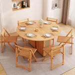 Elegant Natural Wood Dining Table - Brown Ash & Oak Wood with Glass and Rattan Accents fjnl-1605