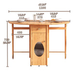 Elegant Natural Wood Dining Table - Brown Ash & Oak Wood with Glass and Rattan Accents fjnl-1605