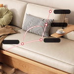 Beige Solid Wood Sofa with Plush Latex and Down Blend in Luxurious Leathaire Finish fjnl-1606