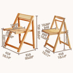 Classic Natural Brown Solid Wood and Rattan Chair fjnl-1608