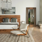 Modern Cotton-Ramie Lounge Chair with Ash Wood Accents - Stylish Comfort for Your Living Space fjnw-4547