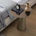 Modern Tempered Glass Tea Table with Sleek GFRP Base for Stylish Living Rooms fjnw-4548