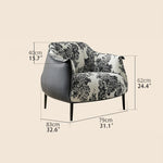 Elegant PU Leather Accent Chair with Cotton-Ramie Upholstery - Stylish Comfort for Your Living Room fjnw-4559