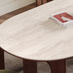 Durable Sintered Stone and Ash Wood Table - Stylish Modern Design fjx-2632