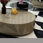 Solid Pine Wood Tea Table with Tempered Glass and Carbon Steel Frame - Elegant Design for Modern Spaces fjx-2633