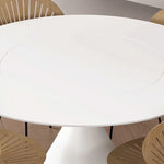 Sleek Modern Ceramic Sintered Stone Dining Table - Perfect for Elegant Interiors fjx-2637