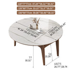 Modern Ash & Oak Wood Dining Table with Sintered Stone Top fjx-2667