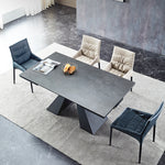 Premium Sintered Stone Table with Durable Aluminum Alloy & Carbon Steel Frame fjx-2669
