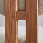 Ash Wood Chair with Cozy Faux Sherpa Upholstery fjx-2670