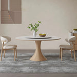 Elegant Ash Wood and Ceramic Sintered Stone Dining Table - Modern Design Furniture fjx-2671