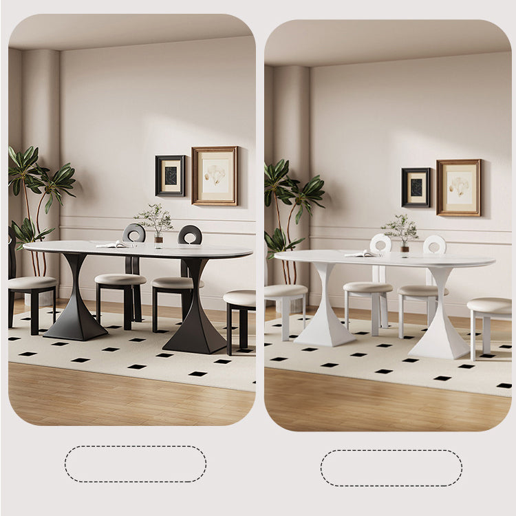 Sleek Modern Table - Sintered Stone & Carbon Steel Design for Stylish Living fjx-2673