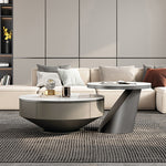 Luxurious Sintered Stone Tea Table with Stainless Steel and Solid Wood fjx-2678
