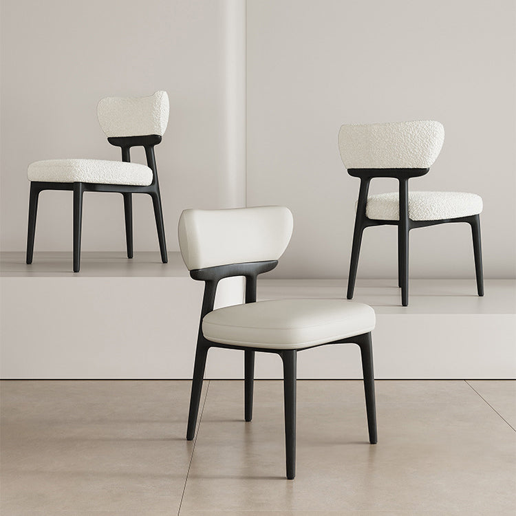 Luxury Microfiber Leather & Faux Sherpa Chair with Ash Wood Frame fjx-2685