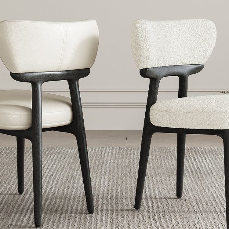 Luxury Microfiber Leather & Faux Sherpa Chair with Ash Wood Frame fjx-2685