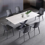 Modern Ceramic Sintered Stone Dining Table with Stylish Multi-layer Design fjx-2692