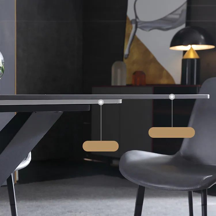 Modern Ceramic Sintered Stone Dining Table with Stylish Multi-layer Design fjx-2692