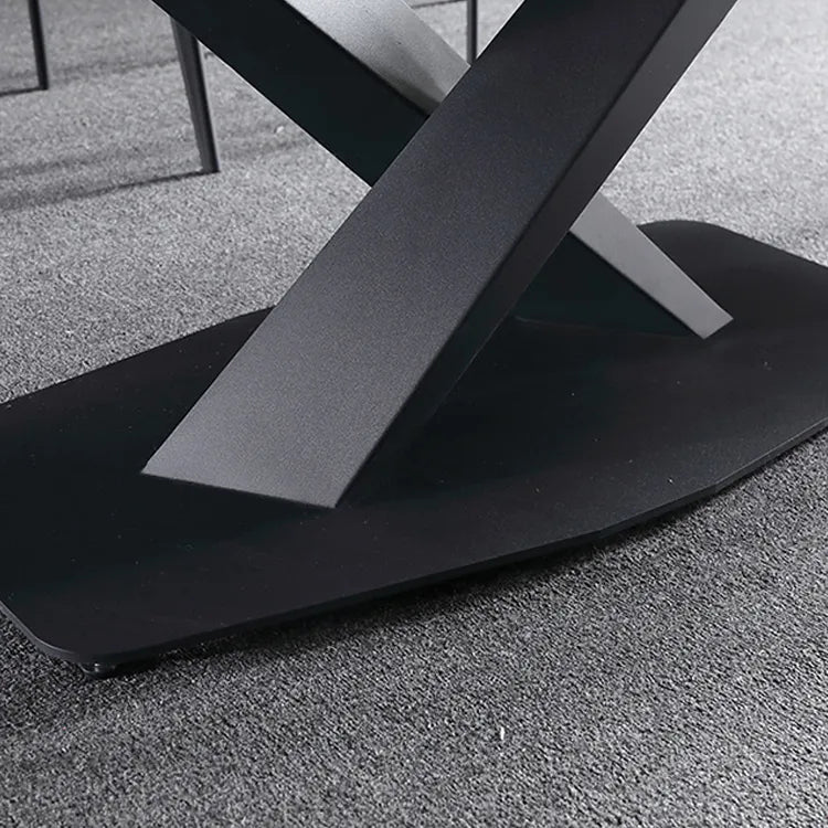 Modern Ceramic Sintered Stone Dining Table with Stylish Multi-layer Design fjx-2692