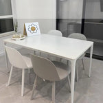 Modern Minimalist Dining Table - Ceramic Sintered Stone & Aluminum Alloy Design fjx-2698