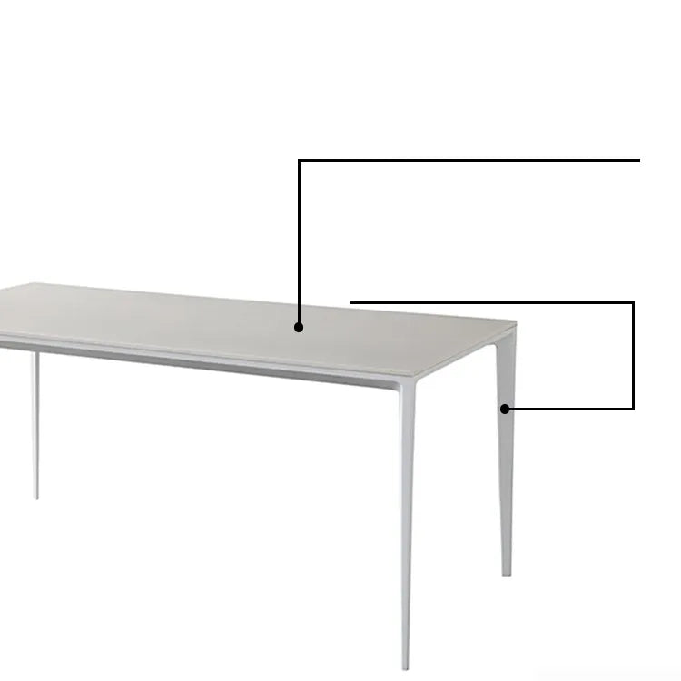 Modern Minimalist Dining Table - Ceramic Sintered Stone & Aluminum Alloy Design fjx-2698