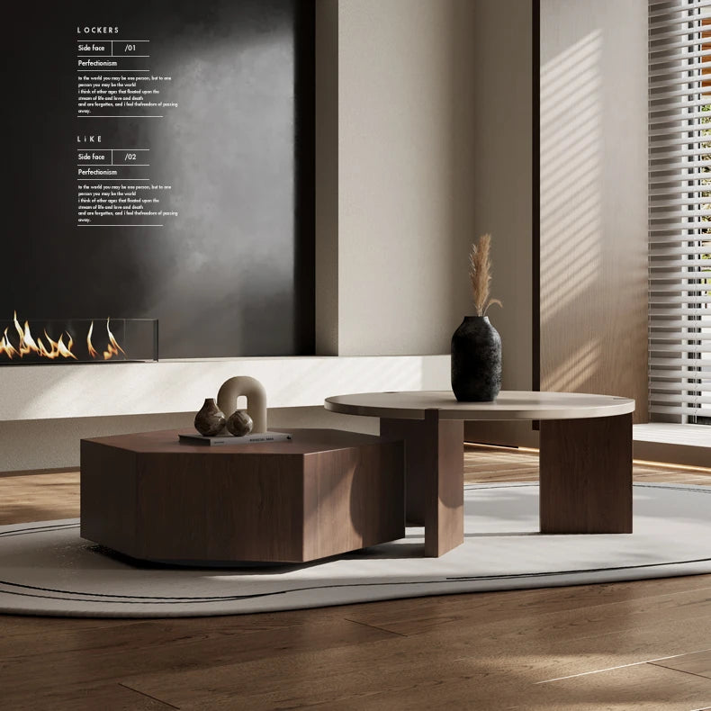 Modern Pine Coffee Table with Unique Design – Elevate Your Living Space fkb-4363