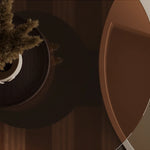 Modern Tempered Glass Tea Table with Sleek Design and Unique Storage fkb-4368