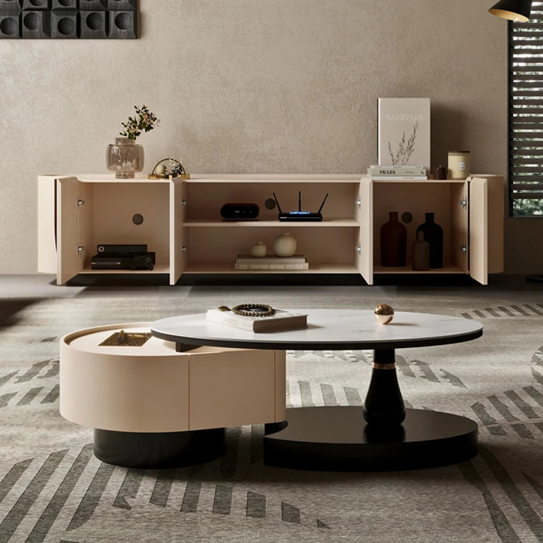 Sleek Pine Multi-layer TV Cabinet - Modern Storage Solution for Living Room Decor fkb-4369