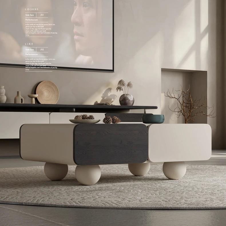 Modern Multi-layer Board Tea Table with Ceramic Sintered Stone Top for Elegant Living Rooms fkb-4380