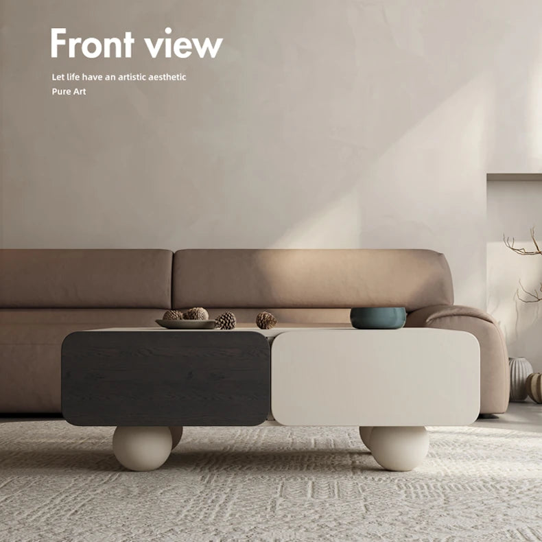 Modern Multi-layer Board Tea Table with Ceramic Sintered Stone Top for Elegant Living Rooms fkb-4380