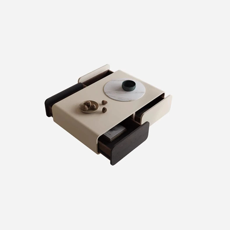 Modern Multi-layer Board Tea Table with Ceramic Sintered Stone Top for Elegant Living Rooms fkb-4380