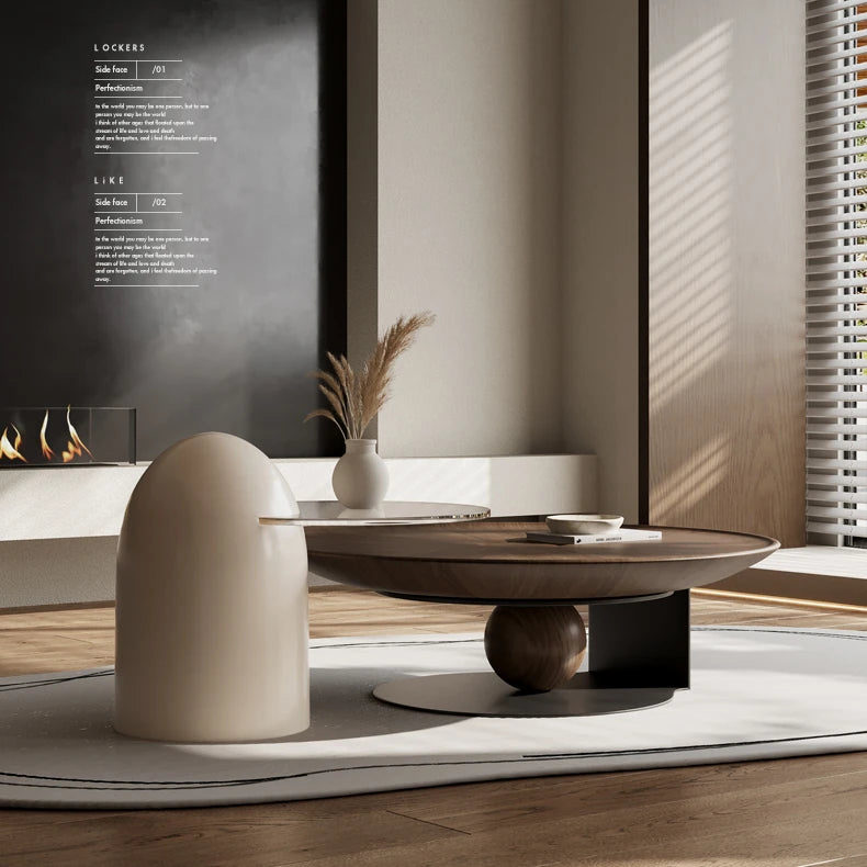 Modern Multi-Layer Board and Tempered Glass Tea Table – Stylish Living Room Accent Furniture fkb-4381