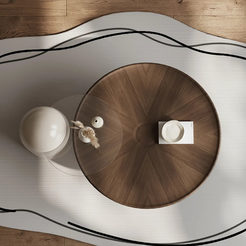 Modern Multi-Layer Board and Tempered Glass Tea Table – Stylish Living Room Accent Furniture fkb-4381