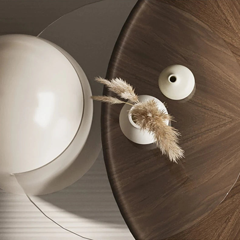 Modern Multi-Layer Board and Tempered Glass Tea Table – Stylish Living Room Accent Furniture fkb-4381