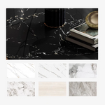 Elegant Solid Wood Round Marble Tea Table - Modern Design, Perfect Living Room Centerpiece fkb-4382