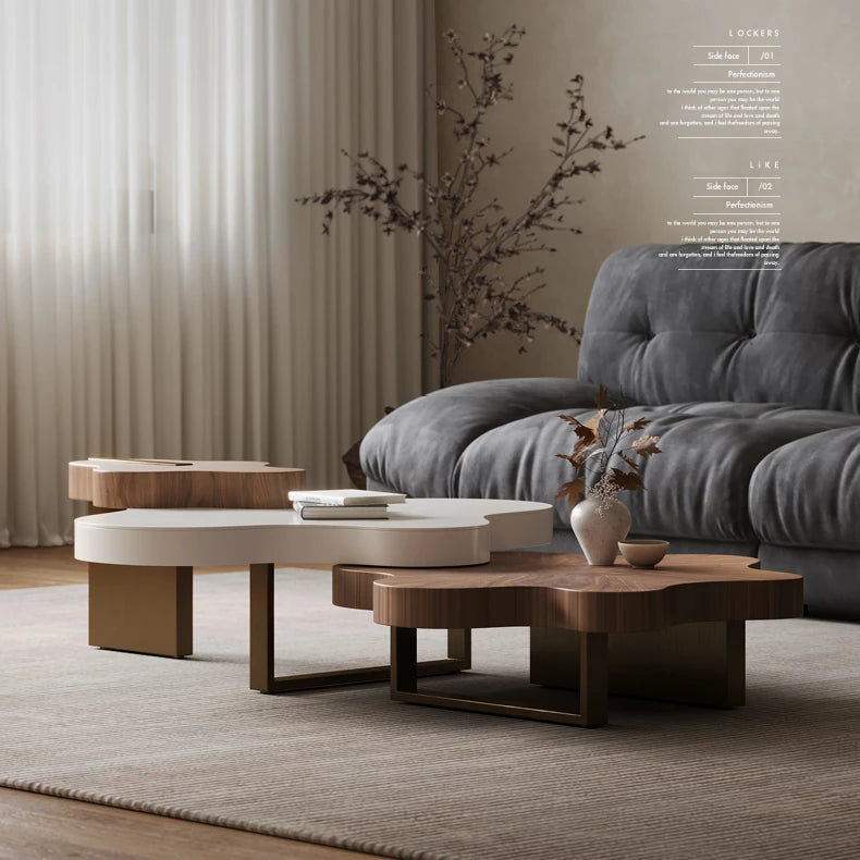 Elegant Multi-Layer Board and Stainless Steel Tea Table with Modern Design fkb-4389