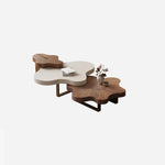Elegant Multi-Layer Board and Stainless Steel Tea Table with Modern Design fkb-4389
