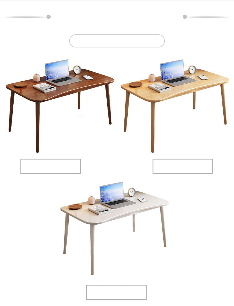 Solid Brown Natural Wood Table with White Rubber Wood Accents fl-246