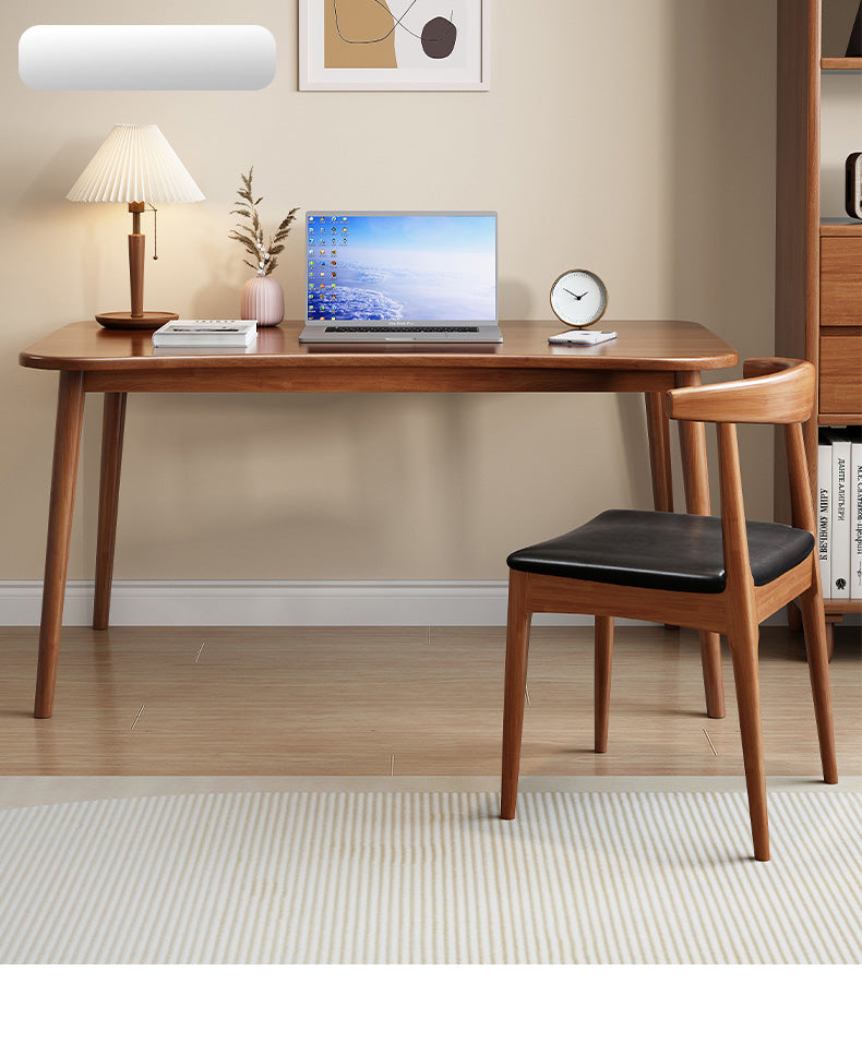 Solid Brown Natural Wood Table with White Rubber Wood Accents fl-246