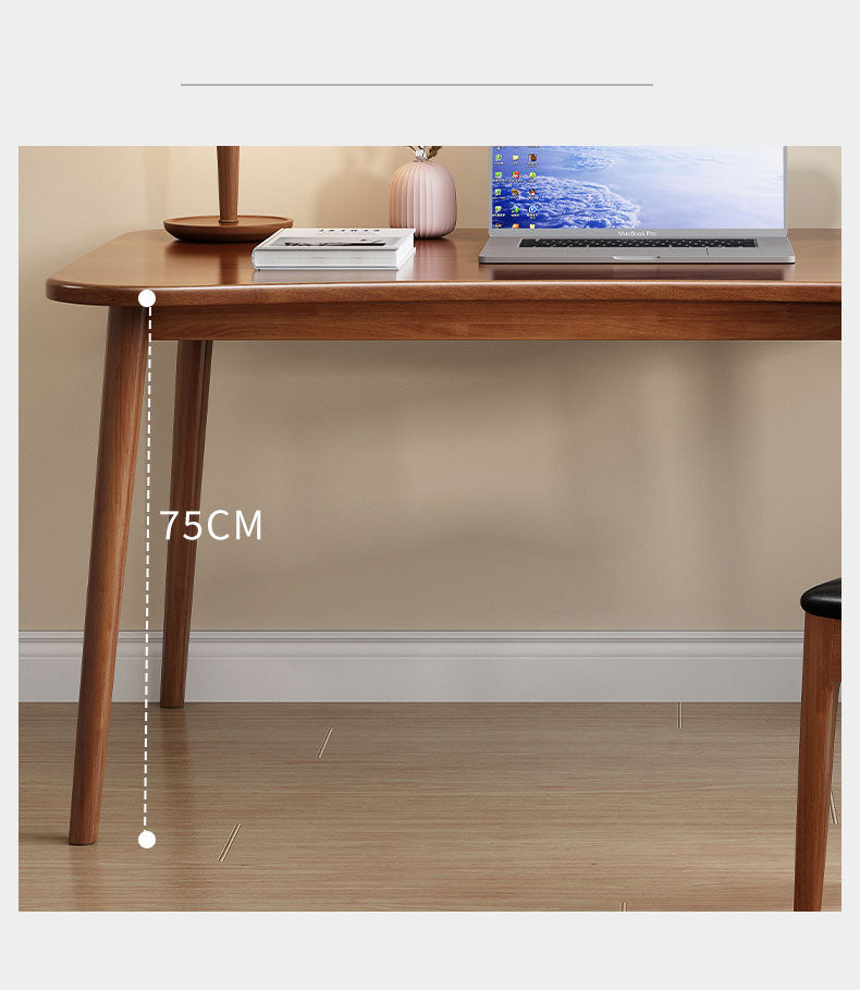 Solid Brown Natural Wood Table with White Rubber Wood Accents fl-246